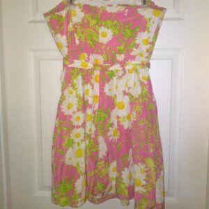 Lilly Pulitzer Briddie Strapless Silk Blend Mini Floral Dress Womens Sz 12 Pink
